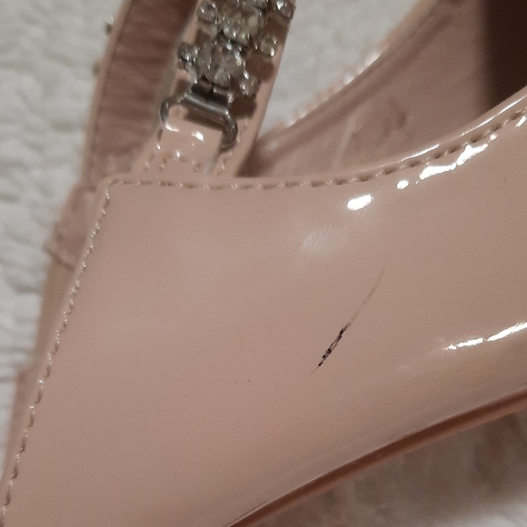 Jessica Carlyle Nude Heels with Rhinestone Strap - Picture 6 of 10